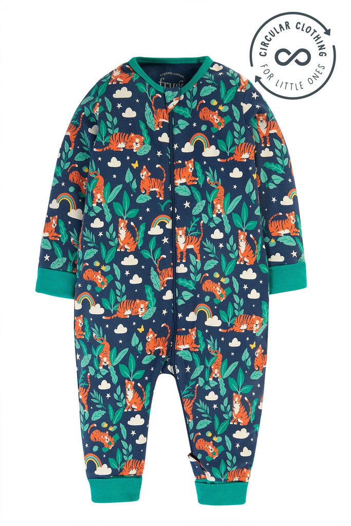 Frugi- Zelah Zip Up All In One Roarsome!- Baby at the bank