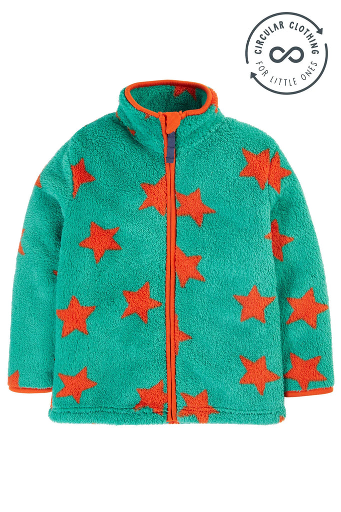 Frugi- Zipped Fleece Jacket Bonfire Stars- Baby at the bank