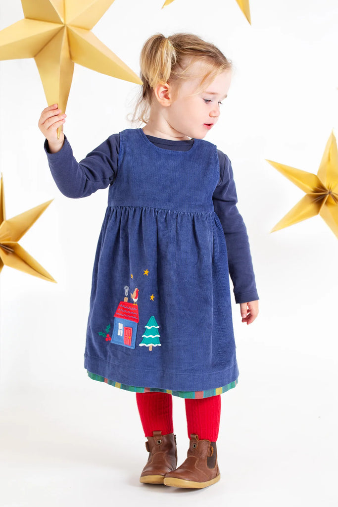 Frugi- Inara Reversible Dress Merry Rainbow Check- Baby at the bank