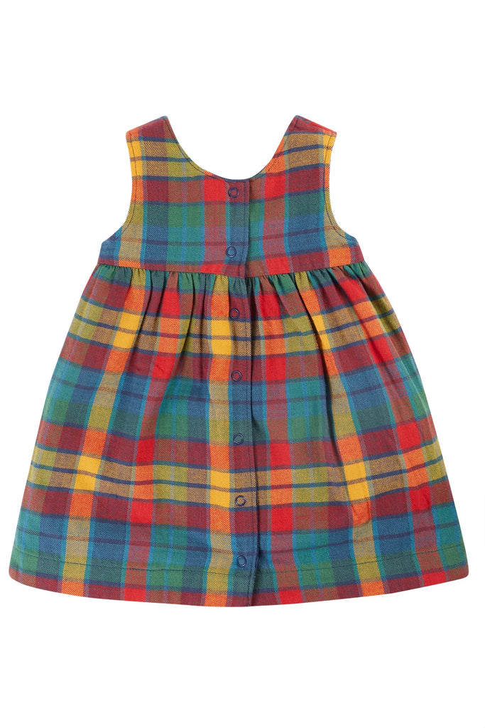 Frugi- Inara Reversible Dress Merry Rainbow Check- Baby at the bank