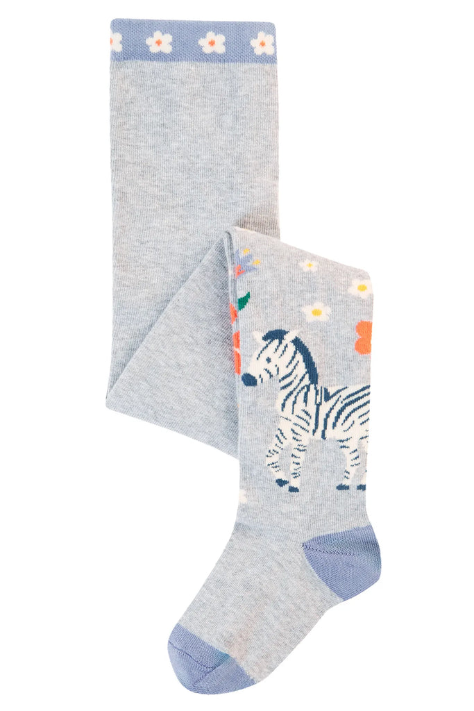 Frugi- Norah Tights Grey Marl Zebra- Baby at the bank