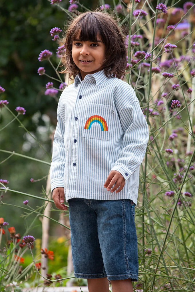 Frugi- Lerryn Shacket Tickin Stripe- Baby at the bank