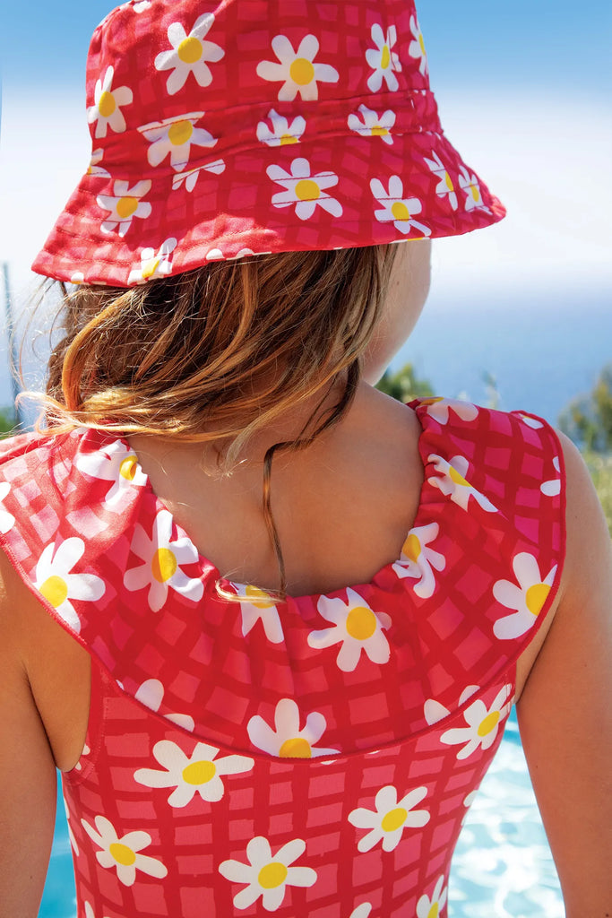 Frugi- Harbour Adjustabke Swim Hat Daisy Chain- Baby at the bank