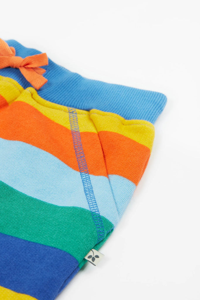 Frugi- Samson Printed Shorts Bold and Bright Stripe- Baby at the bank