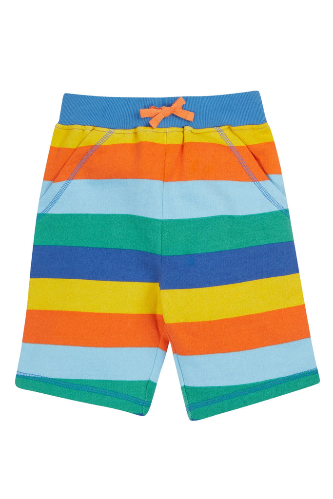 Frugi- Samson Printed Shorts Bold and Bright Stripe- Baby at the bank