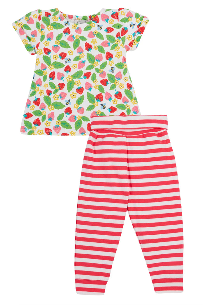 Frugi- Wendy Summer Outfit Strawberry Field- Baby at the bank