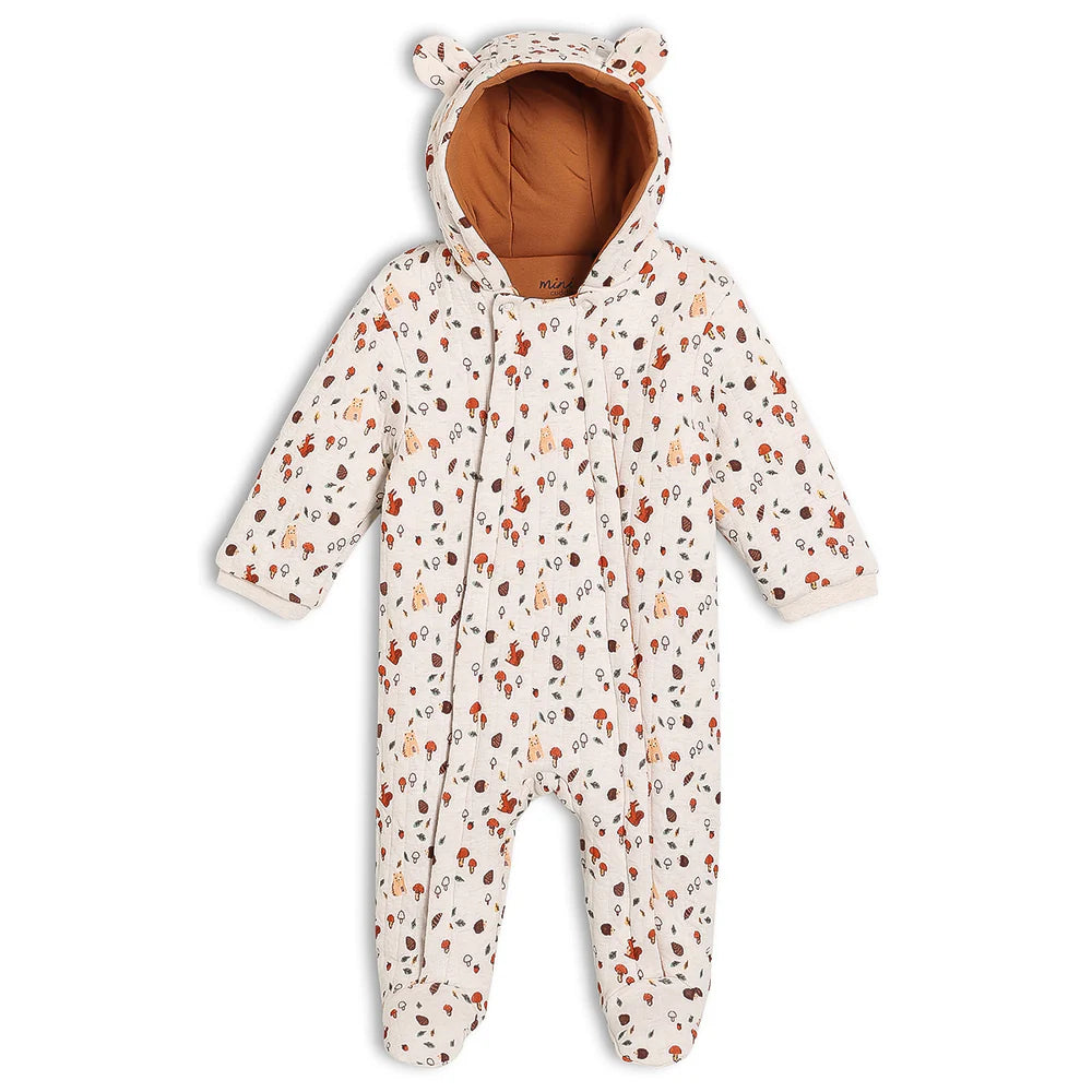 Minicuddles- Baby Unisex Novelty Printed Pram Suit, Multicolour- Baby at the bank