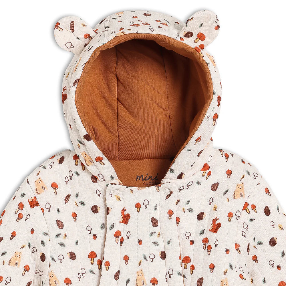 Minicuddles- Baby Unisex Novelty Printed Pram Suit, Multicolour- Baby at the bank