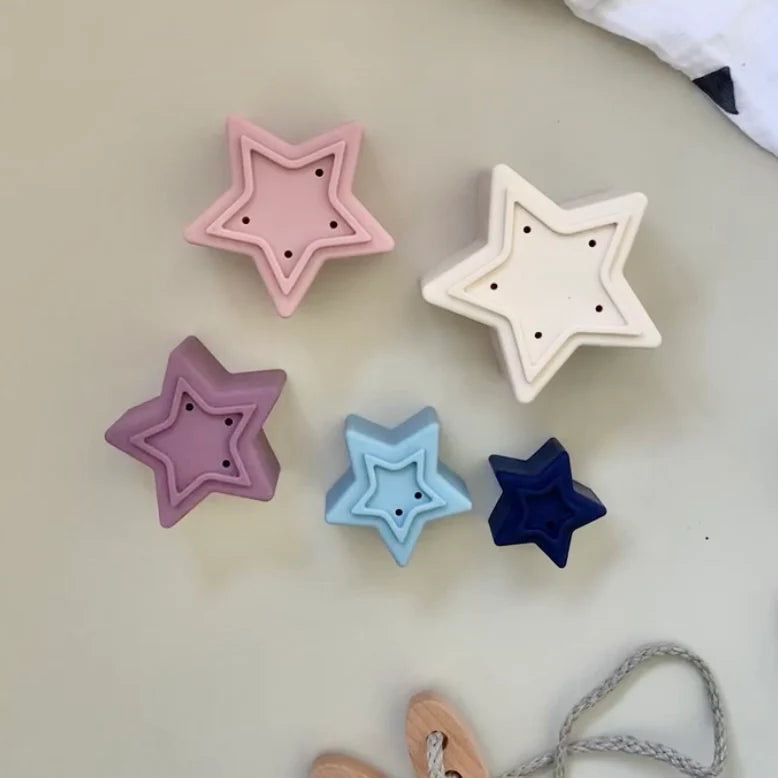 Blossom and Bear- Star Silicone Stacking Toy