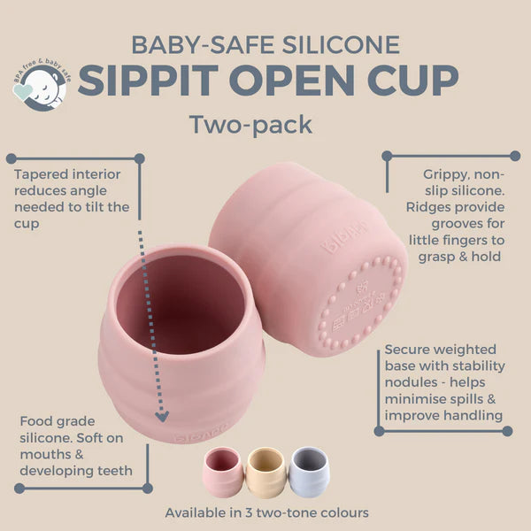 Bibado- Sippit Silicone Open Cup Fawn 2 Pack