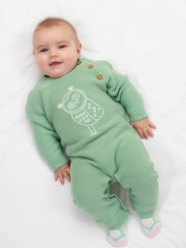 Kite- Owlet Knit Romper- Baby at the bank