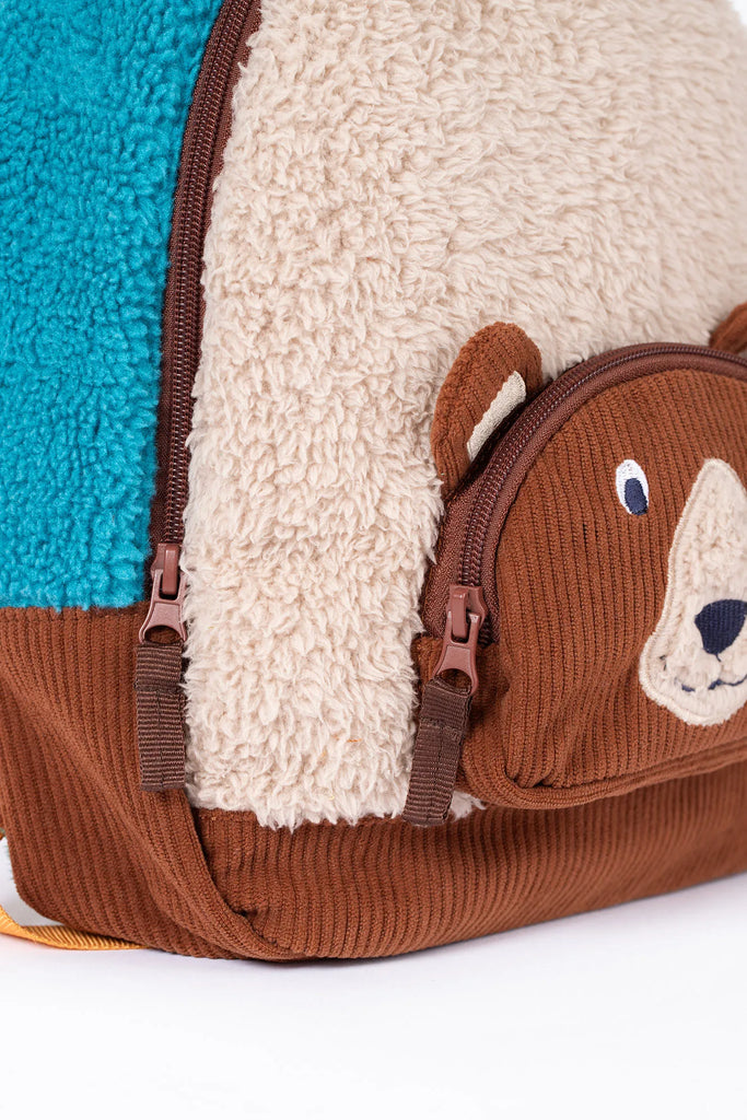 Frugi- Fleece Character Backpack Beary Wild- Baby at the bank