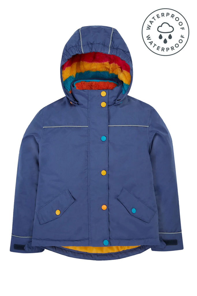 Frugi- Rambler 3 in 1 Coat Navy Blue/Autumn Stripe- Baby at the bank