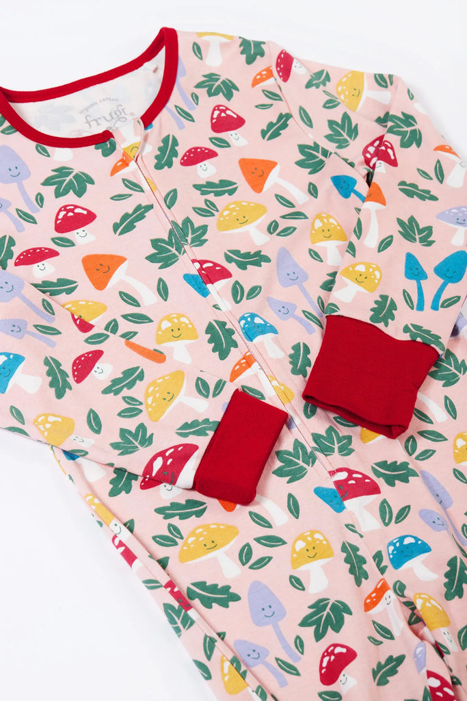 Frugi- Zelah Zip Up All In One Pelican Fun-Guys- Baby at the bank