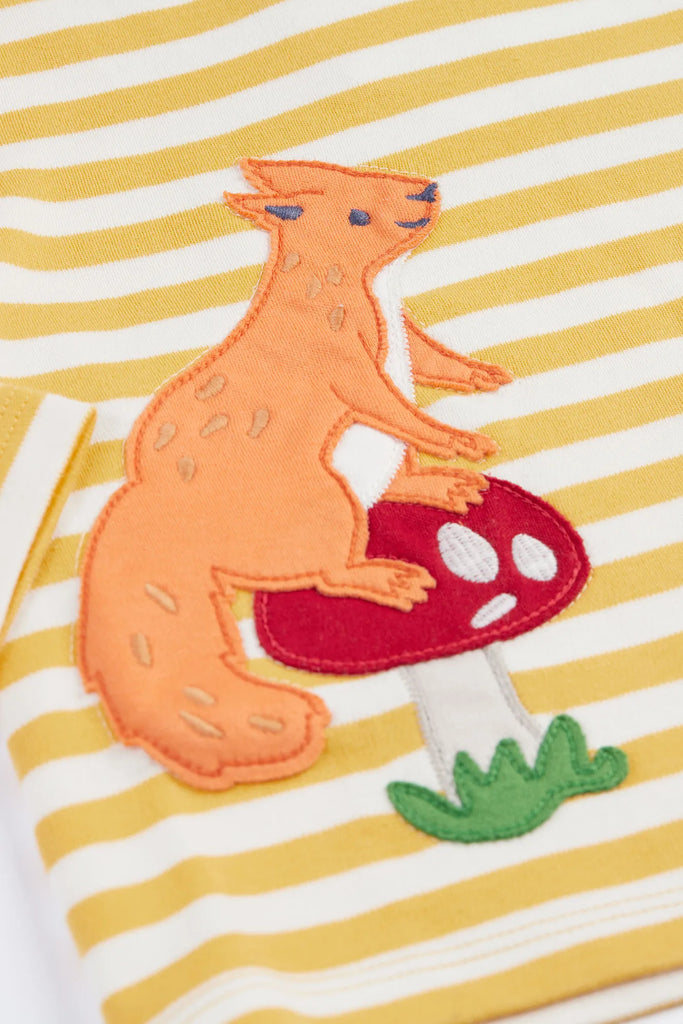 Frugi- Frankie Outfit Bumblebee Stripe/Squirrel Friends- Baby at the bank