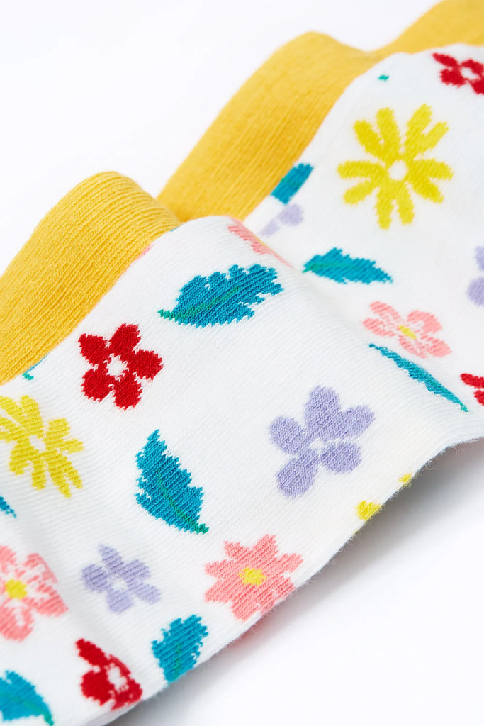Frugi- Norah 2 PK Tights Bumblebee Flowers- Baby at the bank