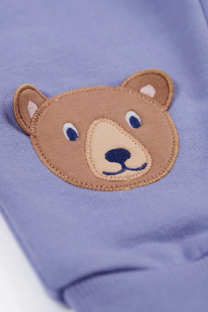 Frugi- Character Crawlers Grape/Bear- Baby at the bank