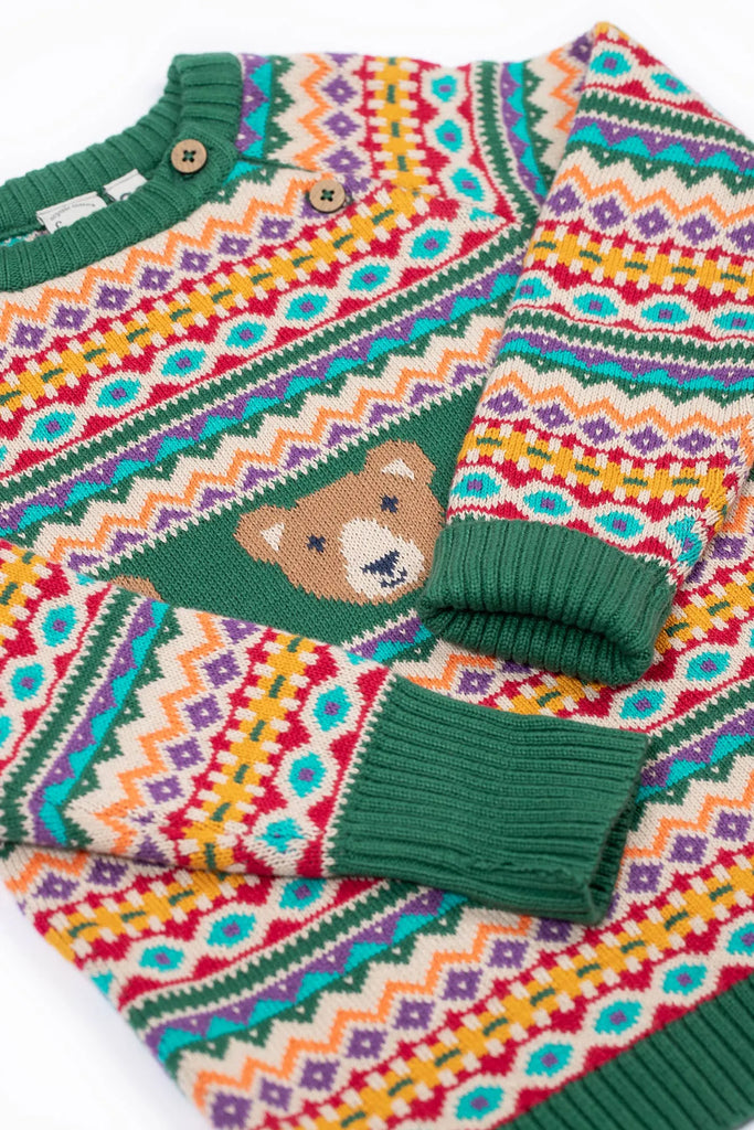 Frugi- Fowey Fairisle Knitted Jumper Beary- Baby at the bank