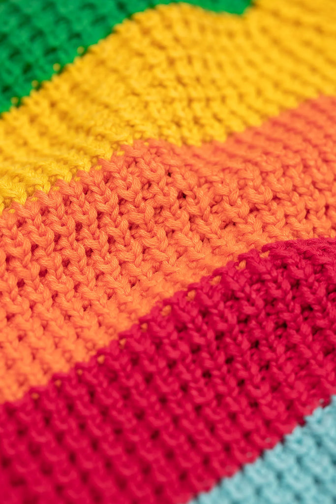 Frugi- Cuddly Cardigan Bright Rainbow Stripe- Baby at the bank
