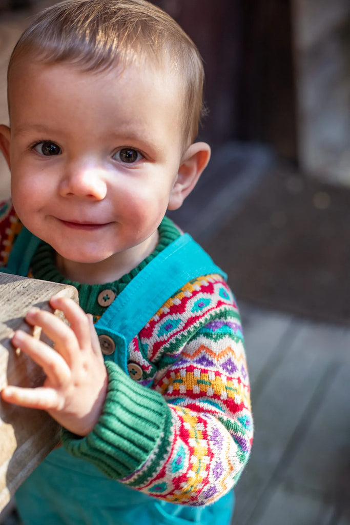 Frugi- Fowey Fairisle Knitted Jumper Beary- Baby at the bank