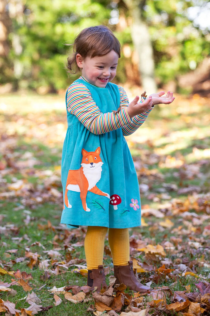 Frugi- Lily Cord Dress Boat Blue- Baby at the bank