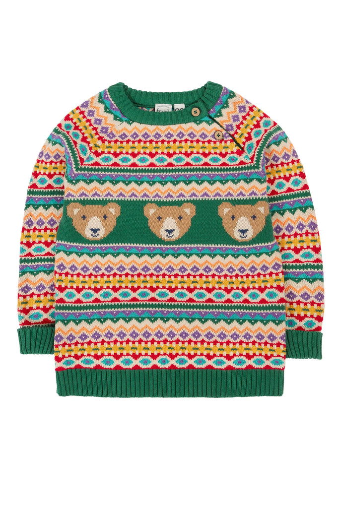 Frugi- Fowey Fairisle Knitted Jumper Beary- Baby at the bank