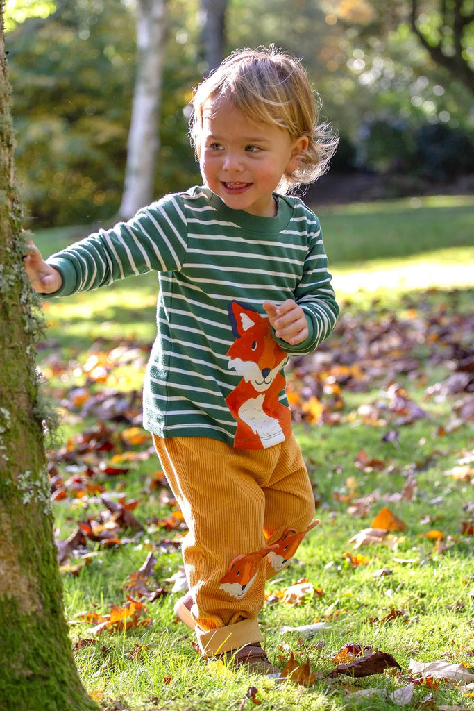 Frugi- Easy On Top Holly Green Breton/Fox-Baby at the bank