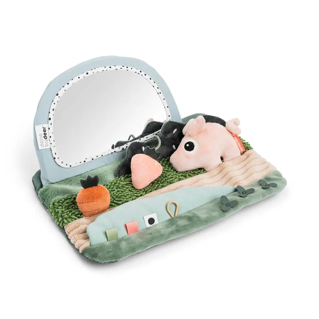 Done By Deer- Tummy Time Sensory Mirror Tiny Farm- Baby at the bank