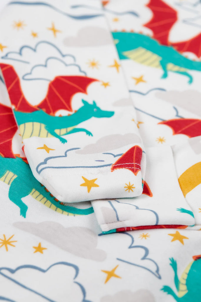 Frugi- Easy Dressing Printed Babygrow Dragon Skies- Baby at the bank