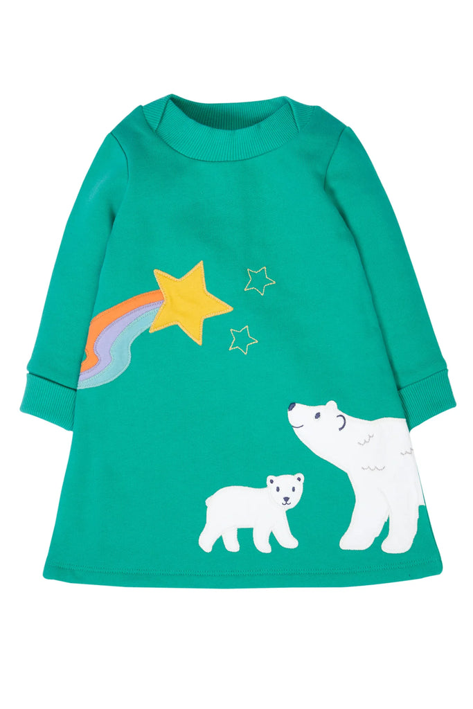 Frugi- Easy On Dress Magic Skies/Polar Bear- Baby at the bank