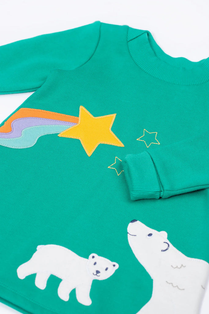 Frugi- Easy On Dress Magic Skies/Polar Bear- Baby at the bank