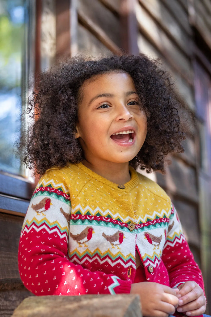 Frugi- Carol Cardigan Festive Fair Isle- Baby at the bank