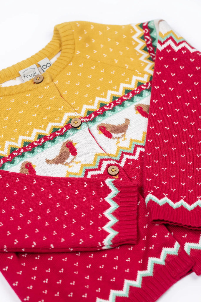 Frugi- Carol Cardigan Festive Fair Isle- Baby at the bank