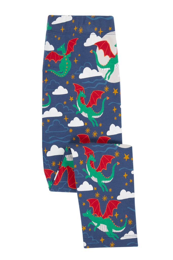 Frugi- Cosy Leggings Navy Dragon Skies- Baby at the bank