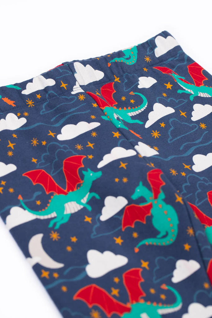 Frugi- Cosy Leggings Navy Dragon Skies- Baby at the bank