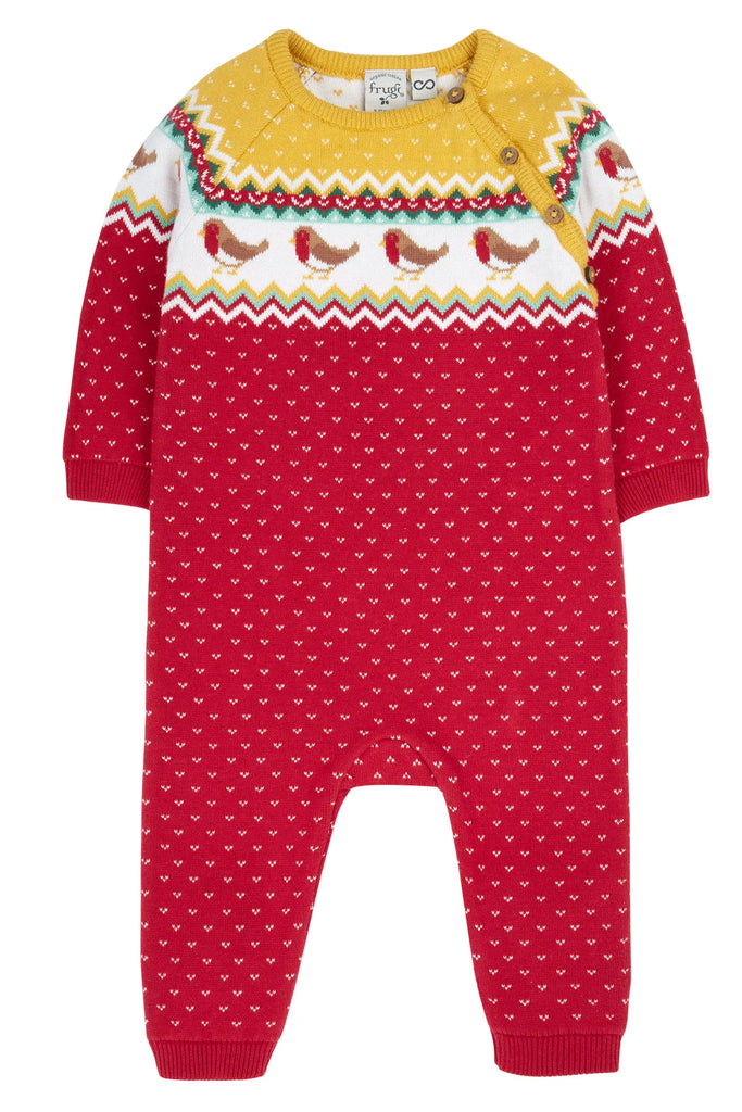 Frugi- Lumi Knitted Romper Festive Fair Isle- Baby at the bank