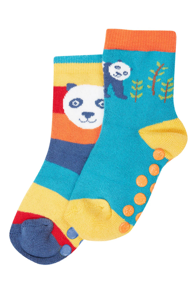 Frugi- Grippy Socks 2Pk Panda Pals- Baby at the bank
