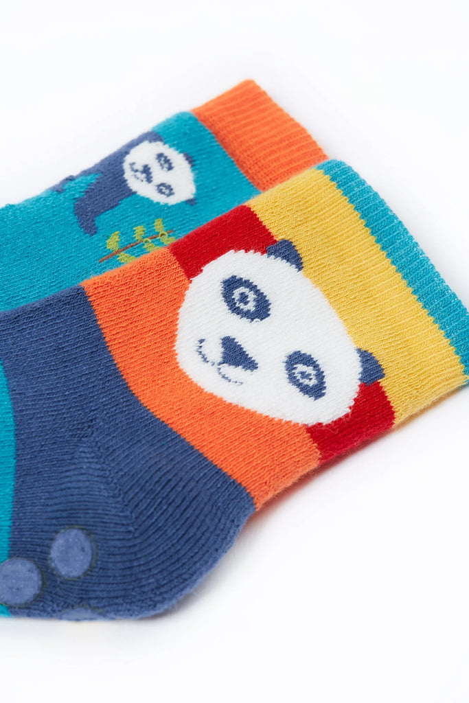 Frugi- Grippy Socks 2Pk Panda Pals- Baby at the bank