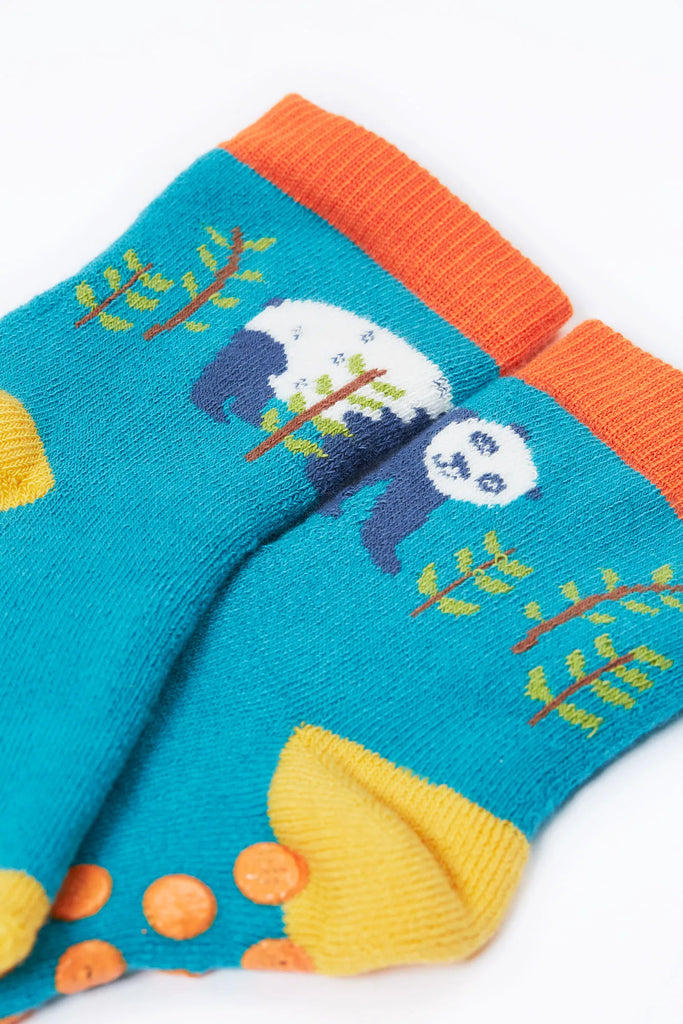 Frugi- Grippy Socks 2Pk Panda Pals- Baby at the bank