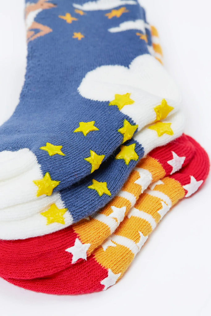 Frugi- Grippy Socks 2Pk Festive Pals Multipack- Baby at the bank