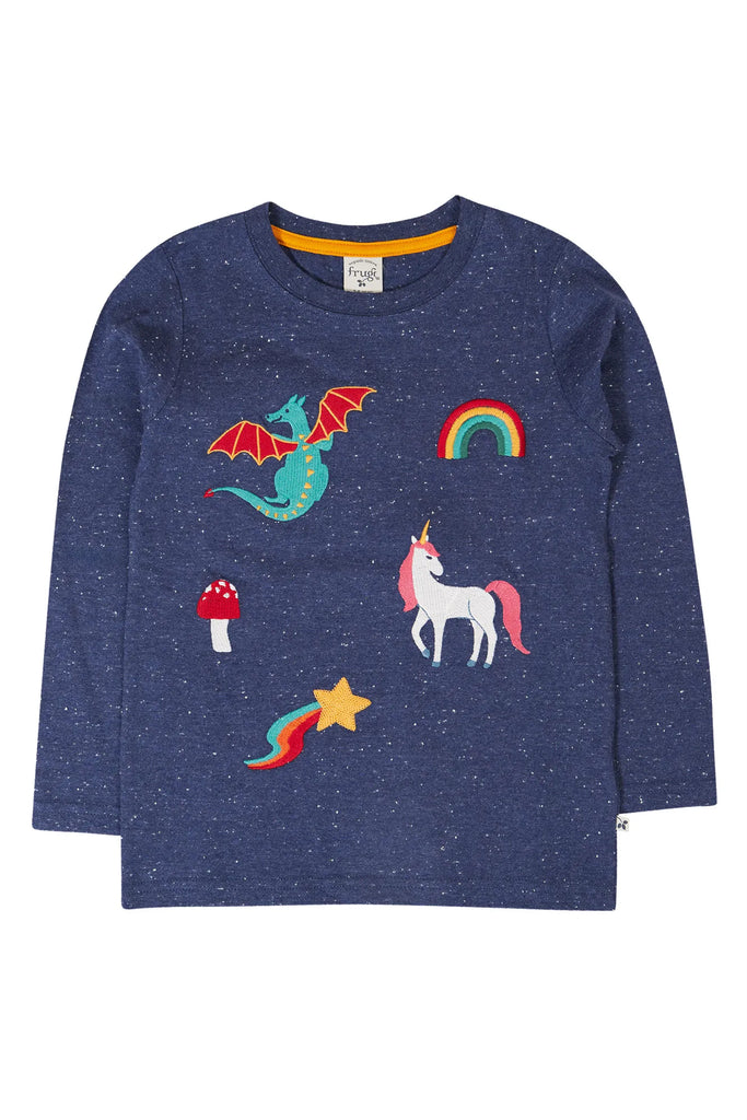 Frugi- Nila Nepp top Navy/Imagine- Baby at the bank