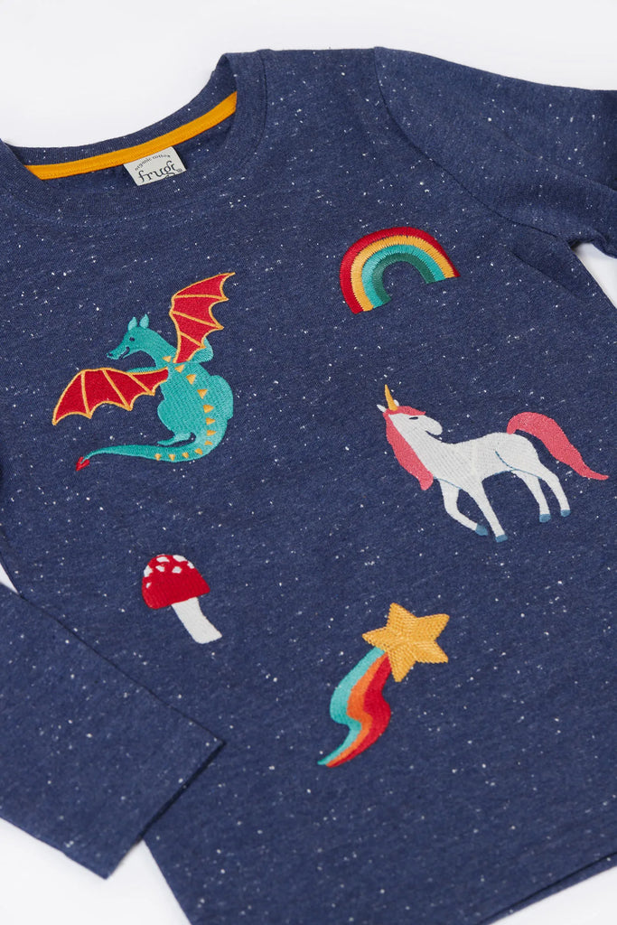Frugi- Nila Nepp top Navy/Imagine- Baby at the bank