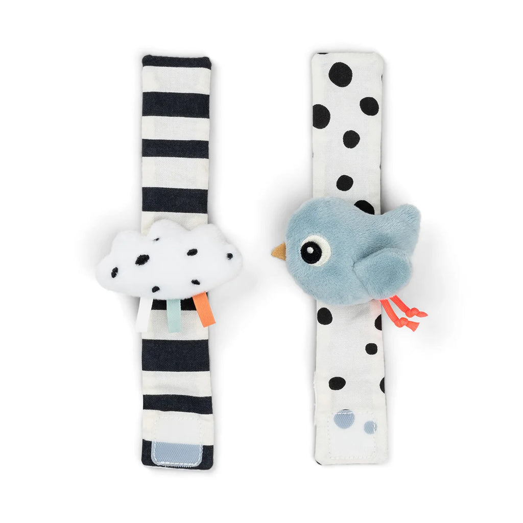 Done By Deer- Wrist Rattle Set 2 Pack Happy Clouds Blue- Baby at the bank