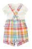 Frugi- Freddie Dungaree Outfit Springtime Check- baby at the bank