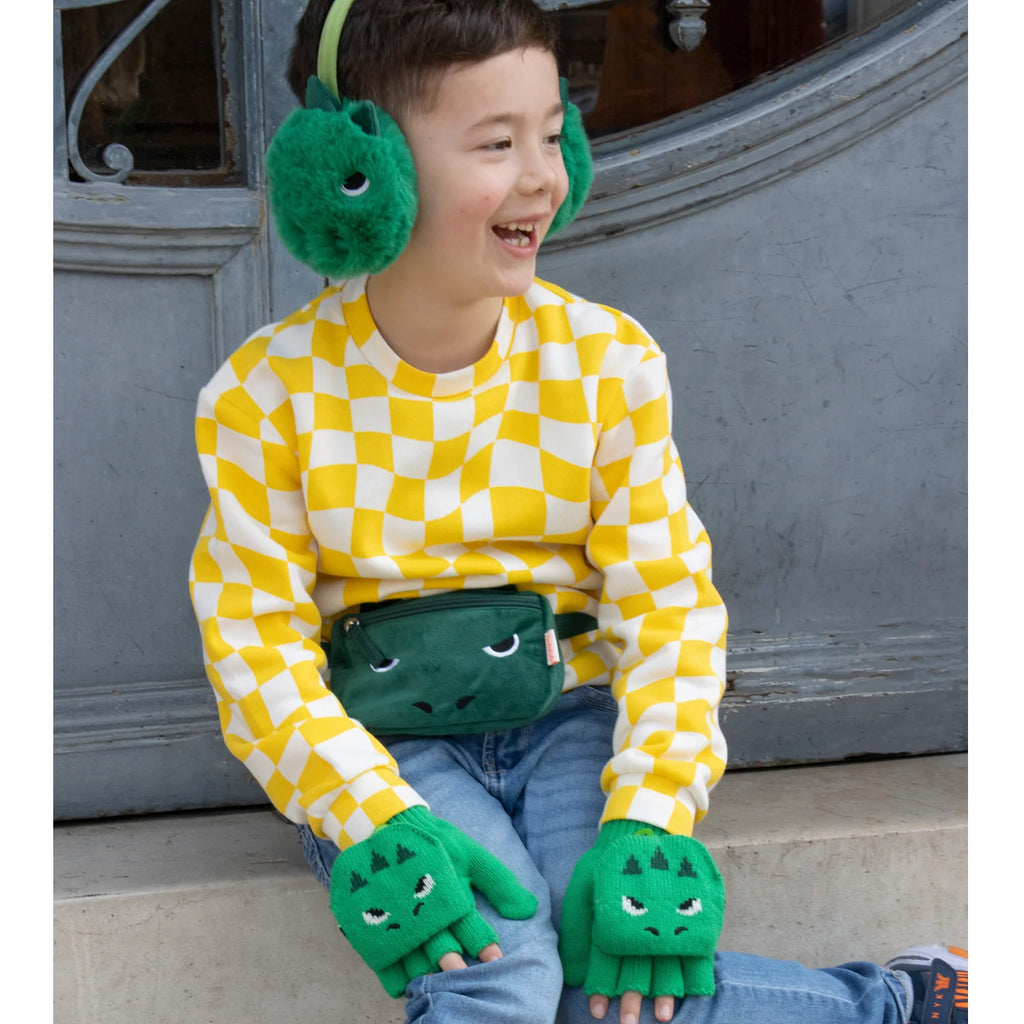 Rockahula- T Rex Knitted Gloves- Baby at the bank