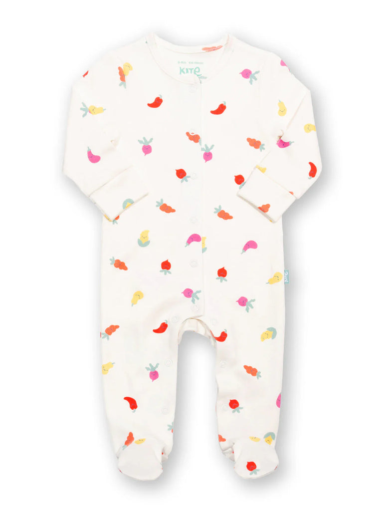 Kite- Wonky Veg Sleepsuit- Baby at the bank