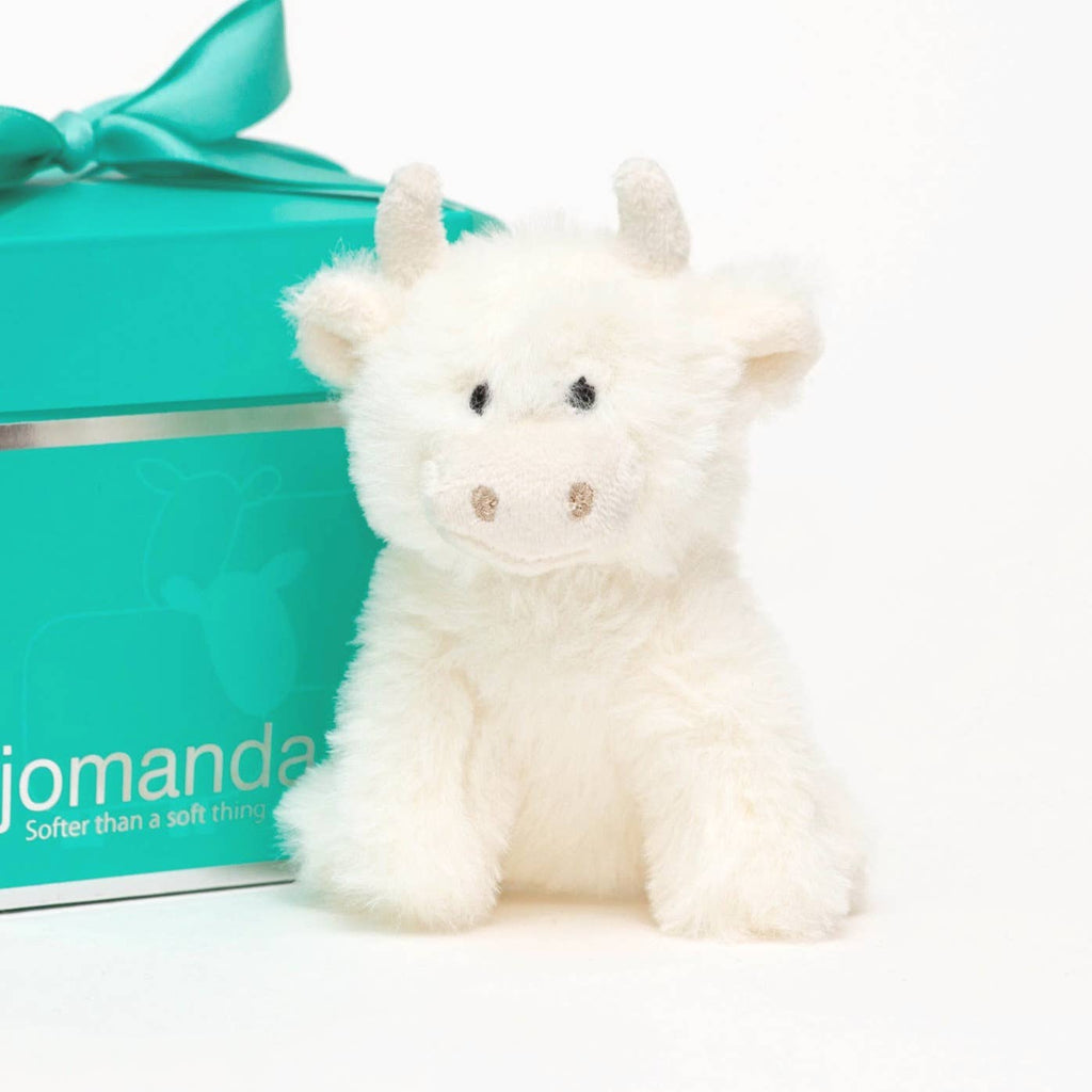 Jomanda -Scottish Highland Cow Soft Plush Toy Mini Cream -13CM