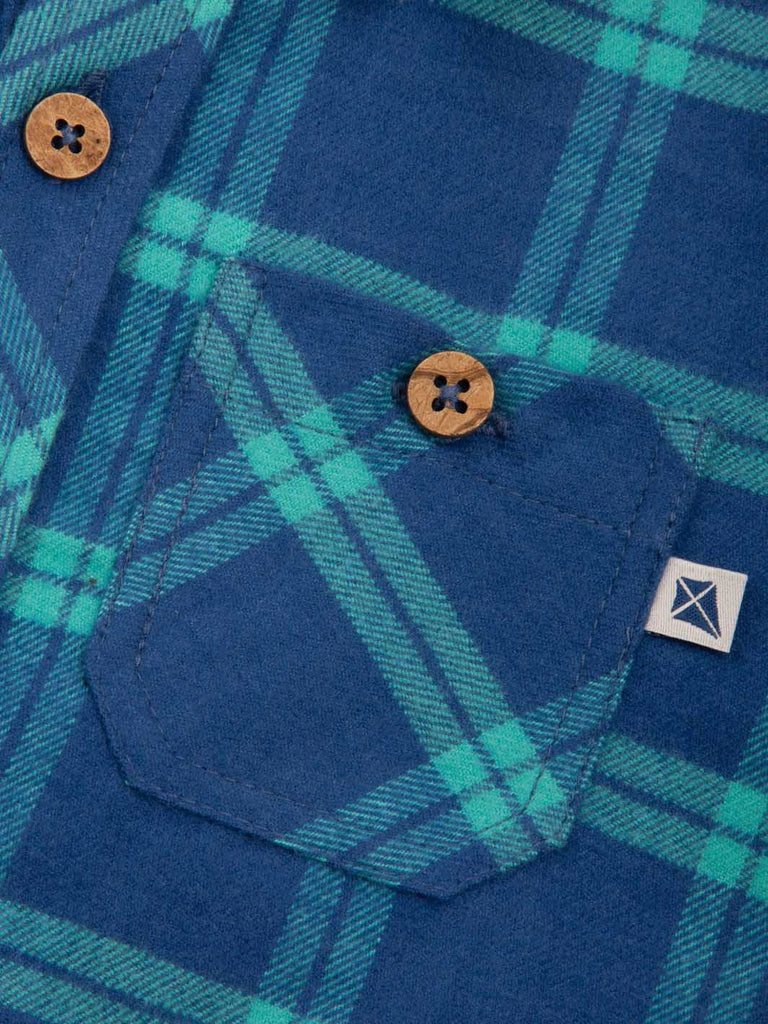 Kite- Check Shirt Navy- Baby at the bank