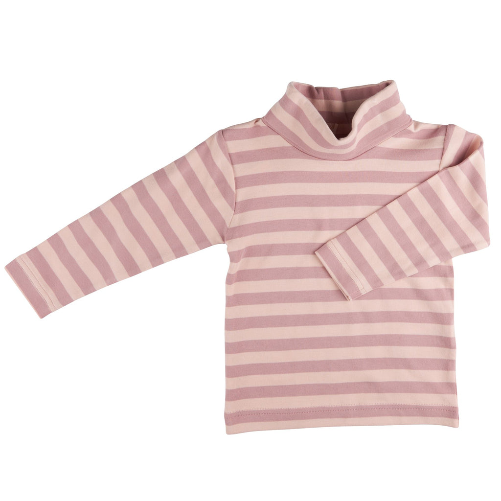 Pigeon Organics- Polo Neck Top Breton Stripe- Pink- Baby at the bank