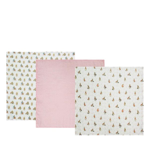 Peter Rabbit- Flopsy Baby Collection Muslin Squares (set of 3)- Baby at the bank